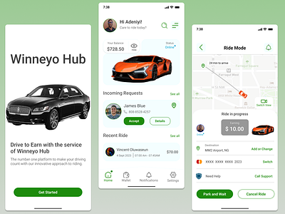 Ride Sharing App / Automobile / Mobile App animation automobile car design driving figma mobile app prototyping rideapp ridesharing ui ux
