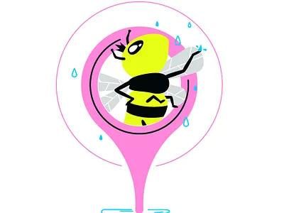 MCR Bee 🐝 bee character design illustration location manchester quin rain uk vector