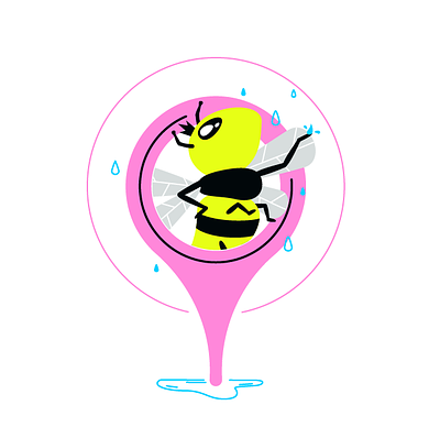 MCR Bee 🐝 bee character design illustration location manchester quin rain uk vector