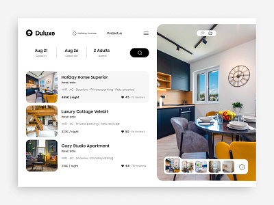 Simple & Minimal Booking App Design airbnb app booking design gallery navigation rental search ui ux vacation website