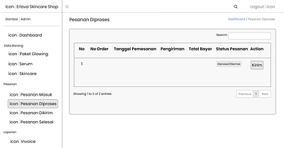 Erlova skincare website wireframe of order processing view branding figma lo fidelity skincare website wireframe