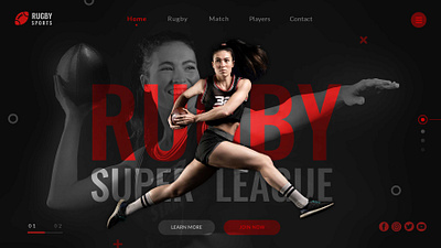 Rugby Langing Page adobe xd branding figma graphic design photoshop ui uiux website