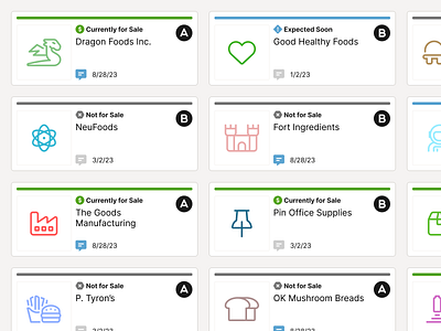 Mergers & Acquisitions Dashboard Cards dashboard enterprise software interface ui