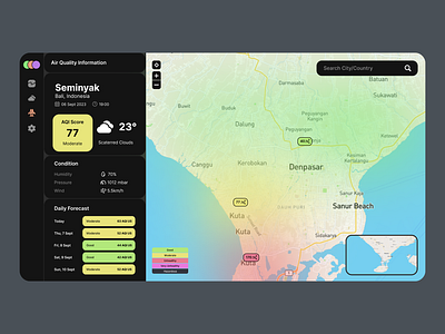 AirDex - Air Quality Map app design ui ux