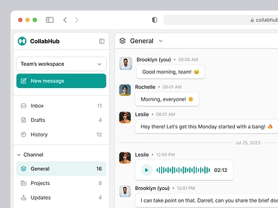 Collaborative Communication Platform Saas Webapp app design chat collaboration communication conversation management message messaging platform product design project saas slack team threads uidesign uiux uxdesign web app work