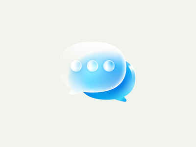 Speech bubble bubble chat glass glassmorphism icon logo mark render speech style ui