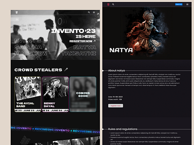 Invento '23 Website app branding design graphic design illustration logo tech tech fest typography ui ux vector