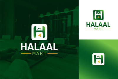 h lettermark ecommerce logo bag branding creative green growth h h ecommerce logo h logo halaal mart icon design lettermark logo mart minimal shop