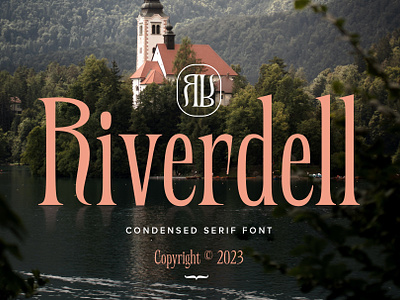 Riverdell - Condensed Serif Font branding condensed font hand lettering logo long modern retro serif sharp skinny typefaces vintage