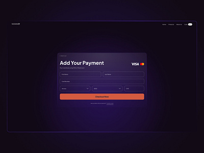 Credit Card Checkout Form 💳 checkout page credit card credit card checkout dailyui dark mode ecommerce form glassmorphism gradient mastercard minimalist payment method ui design visa web design