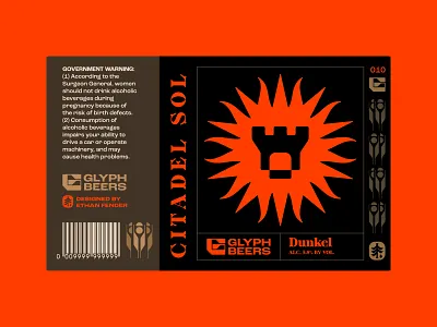 Citadel Sol beer beer label bier citadel dark beer dunkel emblem fantasy glyph icon illustration logo medieval modernism packaging sol solar sun symbol typography