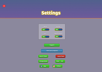 Game Settings dailyui design game gaming illustration learn settings ui