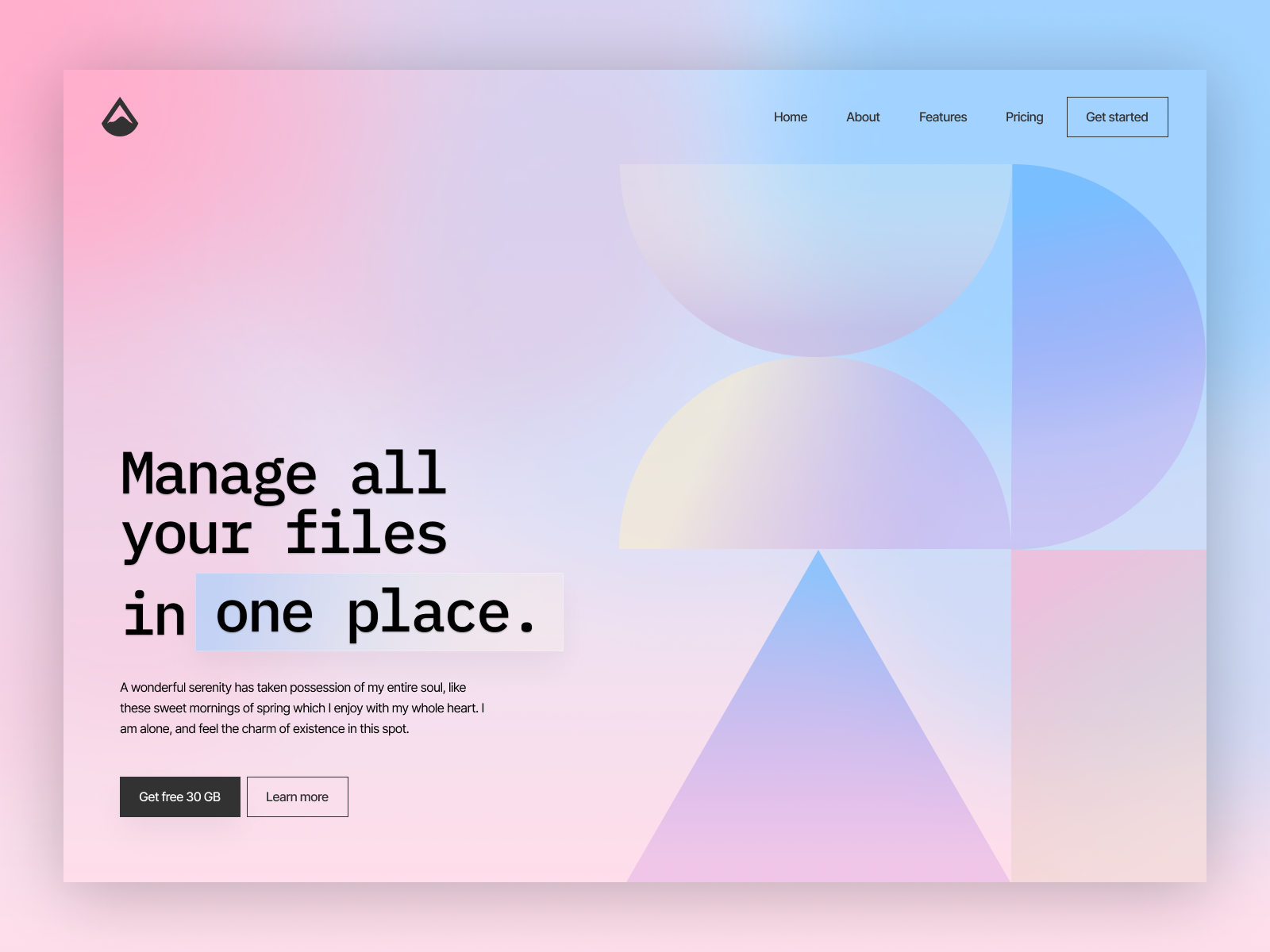 Cloud File storage site Landing Page by Valentin Sanchez Mariño on