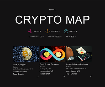 Crypto Map (Hockathon) crypto design graphic design hackathon map site ui web design web site