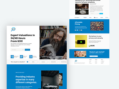 Appraisal of Antique Items Landing Page adobe xd figma ui user experience ux