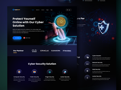 Block Chain Dark Landingpage blockchain clean cyber dailyui dark defender freelance futuristic landingpage modern security tech ui design uiux web design website