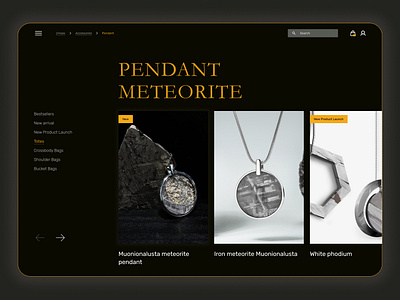 Meteorite jewelry design graphic design jewelry meteorite meteorite jewelry shop ui web site webdesign