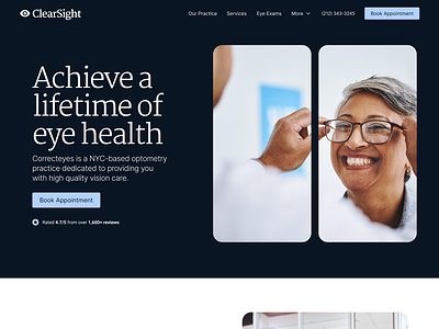 ClearSight - Optometry Practice Homepage design graphic design local business optometrist web design website