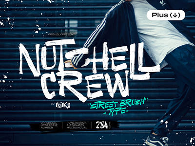 Nutshell Crew — Street Brush Font brush download font graffiti grunge lettering marker pixelbuddha typeface typography urban