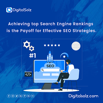 Achieving top search engine rankings is the payoff for effective branding business business growth design digital marketing digital solz illustration marketing social media marketing ui