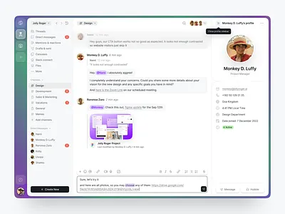Slack Redesign accent application chat chatapp clean dashboard gradient menu minimal profile purple sidebar simple slack ui uiux ux webapp website white