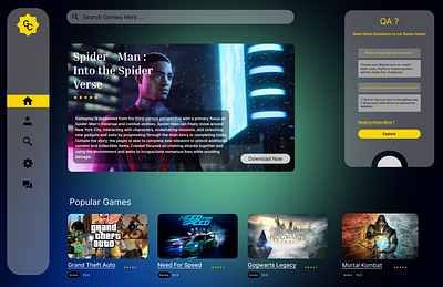 Gamming Website / Game Center for Ps app game center landing page ui ux web webforgamming