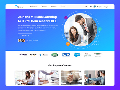 ITEDU Online Course Homepage Redesign bootstrap creative website branding clean website cleandesign design design thinking digital agency website education website graphic design interactive website modern website ui ui design user interface uxdesign