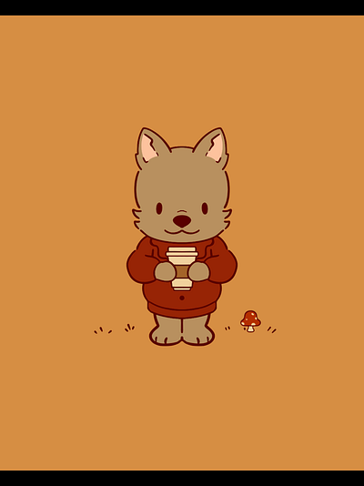 Anticipating Autumn 2d animation autumn cartoon cute dog fall gif kawaii loop