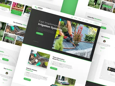 Green Irrigation design green home page irrigation layout slider ui ux web website