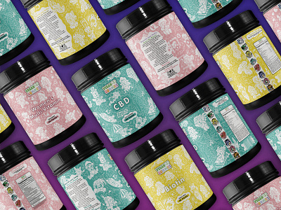 "Vegan Gummies" Co. Illustrated Labels designs 2d cartoon cbd character doodle art doodles doodling gummies icon design illustration label design line art melatonin multivitamin packaging print design procreate product design supplements vegan