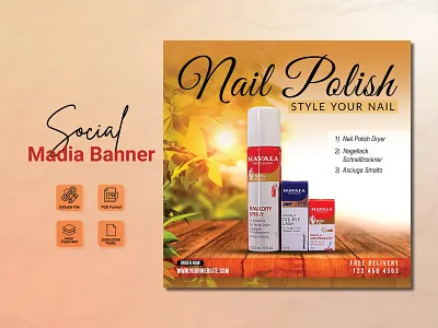 Nail Polish Social Madia Banner Design advertising banners branding branding design designs graphic design illustration logo maker marketing modern poster design posters social media visual identity