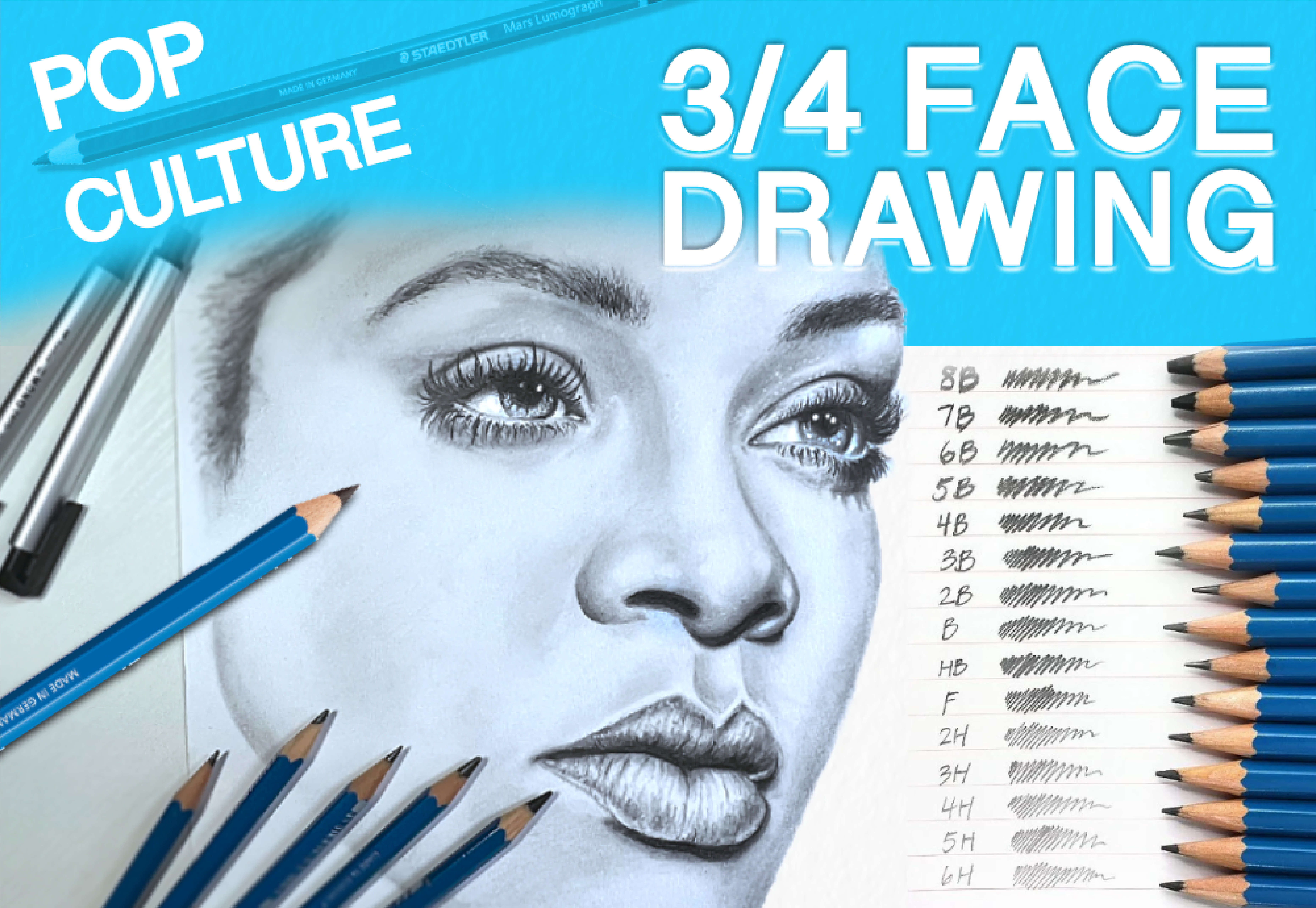Rihanna Pencil Drawing: Skillshare Class art art class draw drawing eyes fanart graphite illustration mouth nose pencil pencil art portrait realistic art rihanna skillshare
