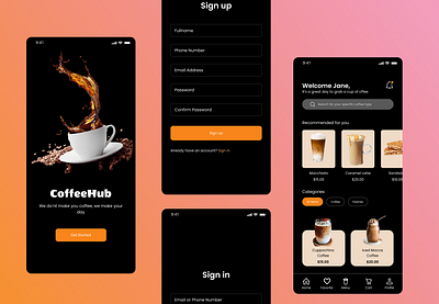 Coffee Cafe Applicatiom figma ui ux