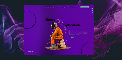 Web Design for space exploration for college website.#2 graphic design ui