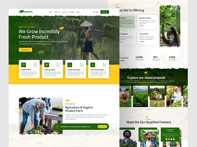 Agriculture Farming Landing Page agriculture composting crop dairy farm design agency eco fraindly farming gardening grocery healthy product landing page livestock farm organic product organic seed ryzin lab ui ui designer ux vegetable web design