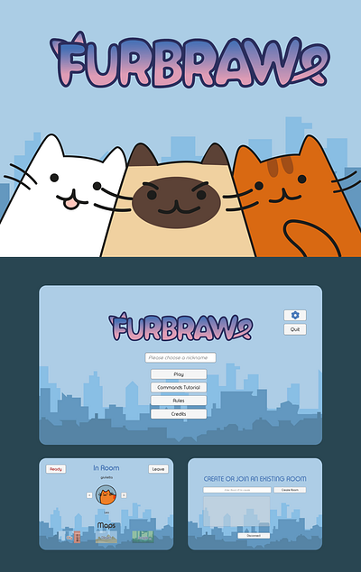 FURBRAWL - 2D Multiplayer fighting game 2d game game art game concept game design