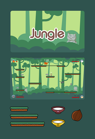 FURBRAWL - Jungle Map 2d game game art game assets game concept game design illustration level design