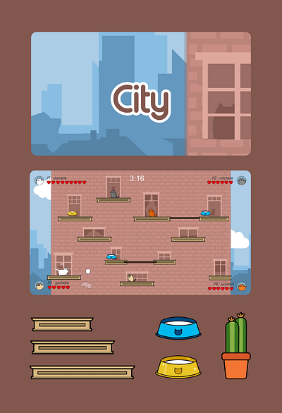 FURBRAWL - City Map 2d game game art game assets game concept game design illustration level design