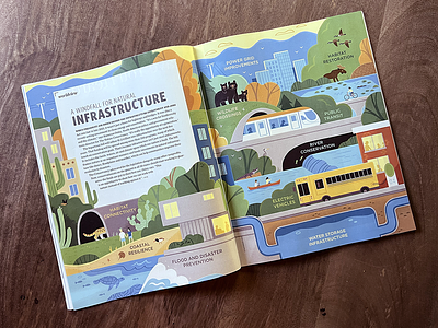 Natural Infrastructure animals editorial illustration illustration infographic magazine illustration nature wildlife