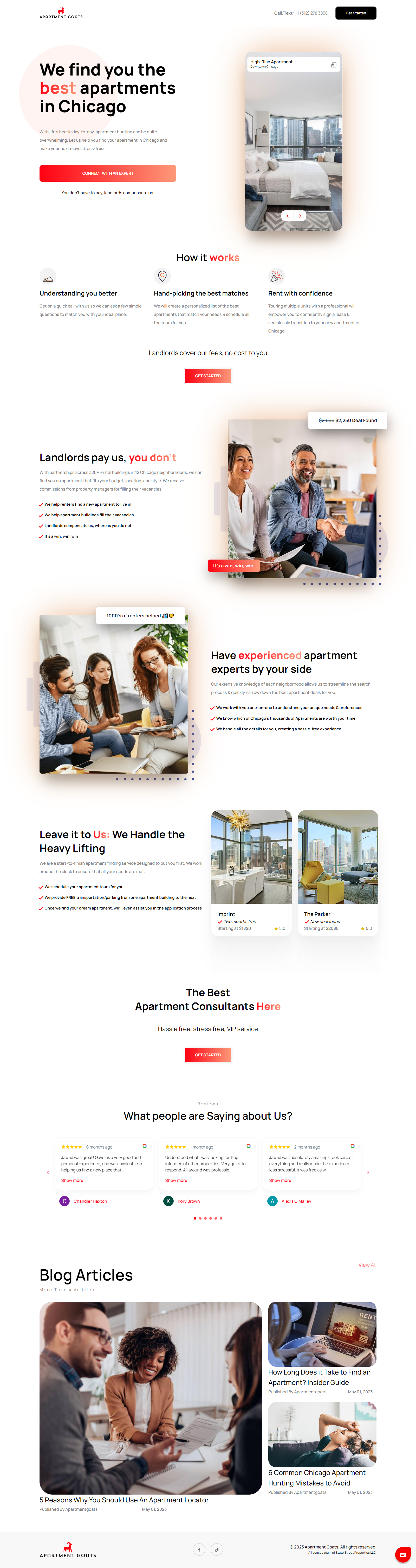 Real Estate landing Page design and Development- Apartment GOATS design landing page real estate ui website wordpress