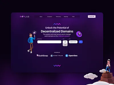 DOTLAB | Blockchain Domain Name Service blockchain crypto dapp defi design domain name service figma landing page ui web design