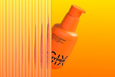 Hyper Six Skincare 3d rendering art direction branding logo paca packaging