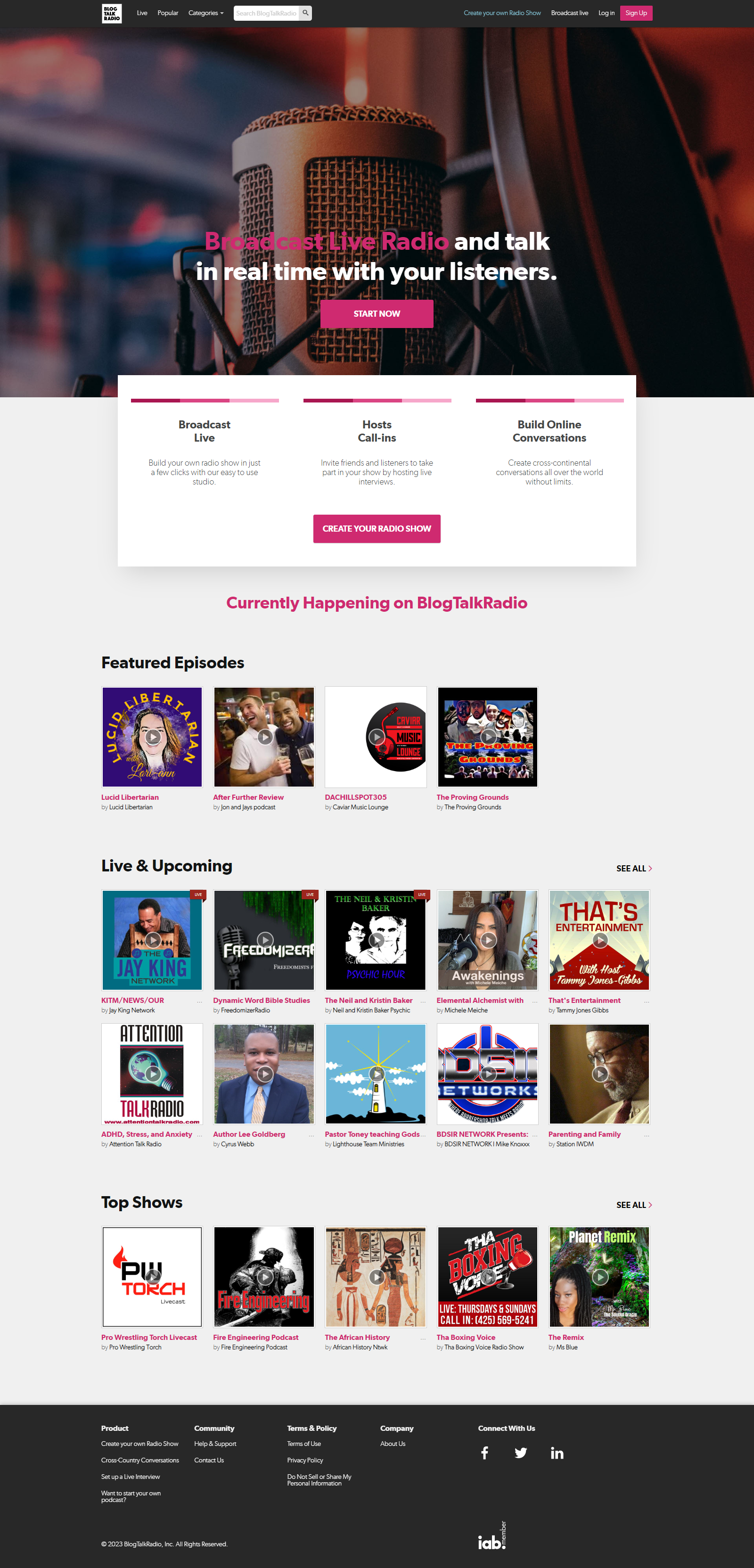 Podcast Website design and development ( Blog Talk Radio) podcast website ui website website design
