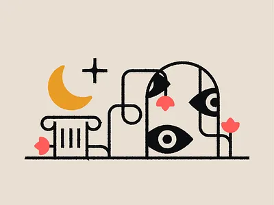 Impossible StilLife #5 door eye graphic design icon illustration line logo moon star ui