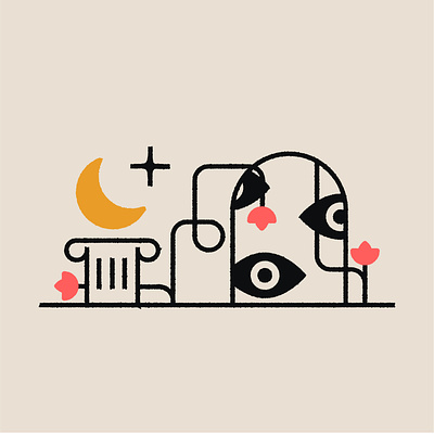 Impossible StilLife #5 door eye graphic design icon illustration line logo moon star ui