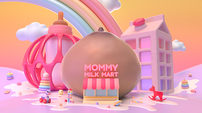 Mommy Milk Mart 3d animation breastfeeding cinema 4d milk motherhood motion graphics