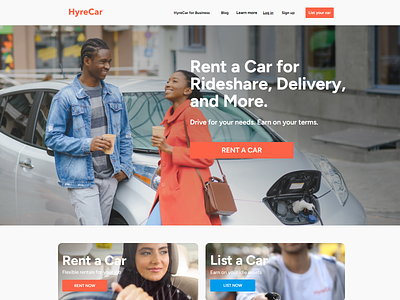Car Rental Website (HyreCar) car rental website hyrecar ui website website design wordpress