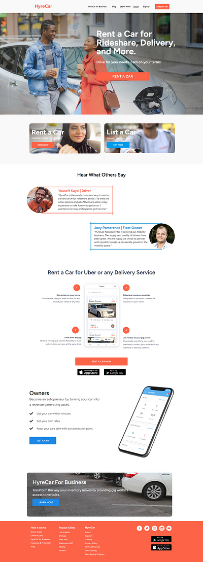 Car Rental Website (HyreCar) car rental website hyrecar ui website website design wordpress