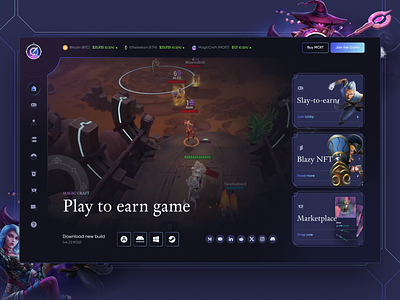 MagicCraft: Homepage Concept Redesign arena battle blockchain crypto esports game game world gameplay gaming homepage igaming magic nft p2e play to earn pvp quest ui ux web3