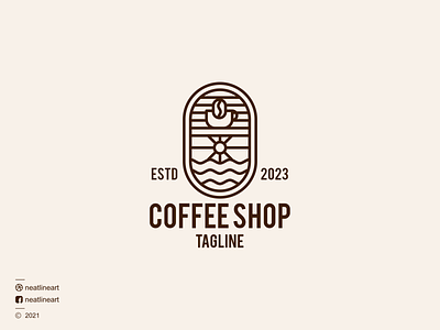 Coffee Shop Line Logo art branding cafe coffee design graphic design illustration lineart logo neatlineart shop vector